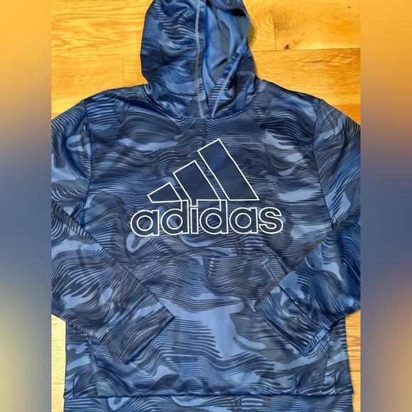 Adidas Blue Hoodie w/Pockets Youth size 18/20 - Picture 4 of 7